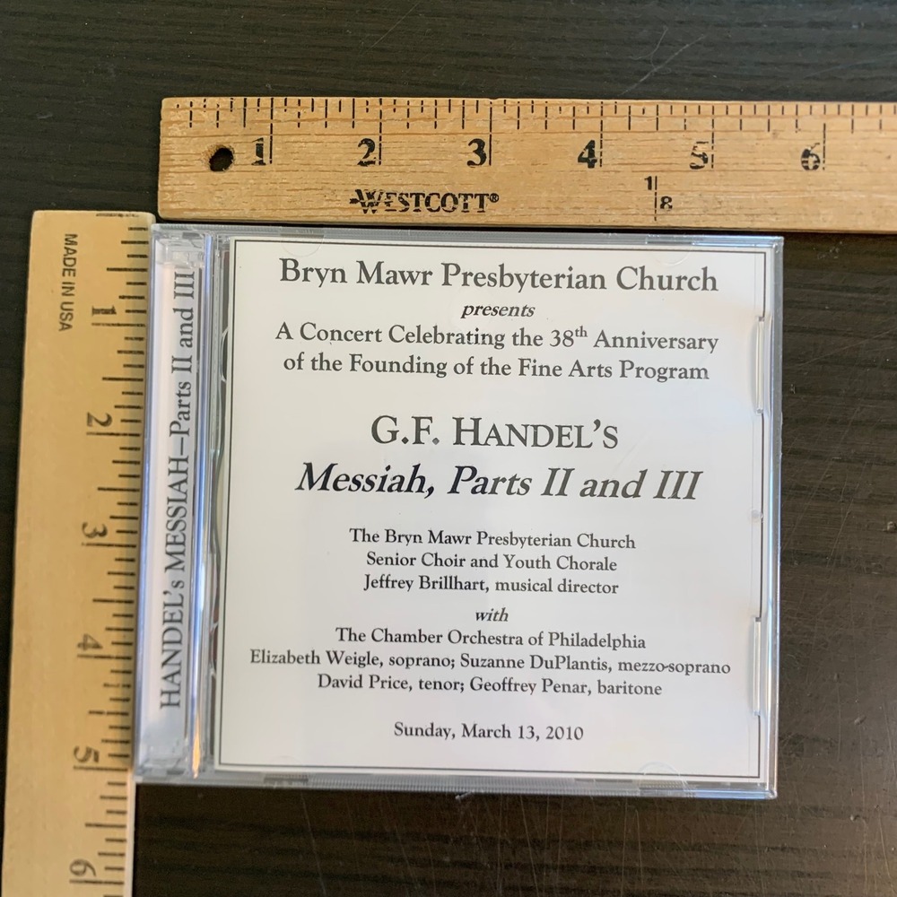 Handel Messiah Parts II and III‎ 2-CD Bryn Mawr Presbyterian Church Sealed 2010
